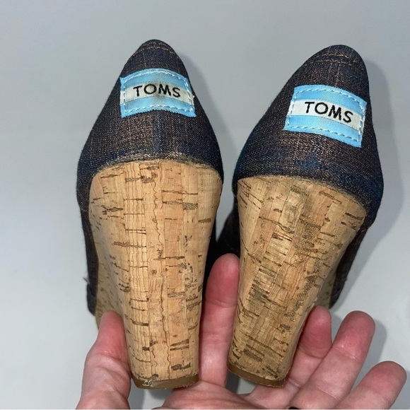 Toms Calypso Peep Toe Wedge Heels – Metallic Copper/Bronze, Size 7.5 - Picture 4 of 6